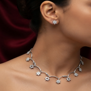 Premium 925 Silver Necklace & Earrings Set for Women